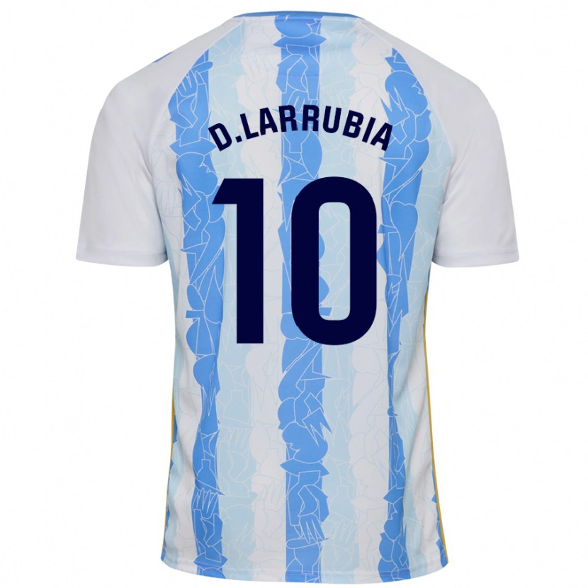 Danxen Niño Camiseta David Larrubia #10 Blanco Azul 1ª Equipación 2024/25 La Camisa