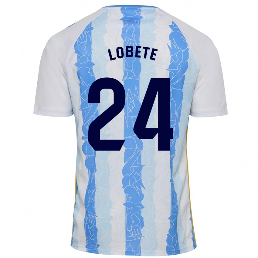 Danxen Niño Camiseta Julen Lobete #24 Blanco Azul 1ª Equipación 2024/25 La Camisa