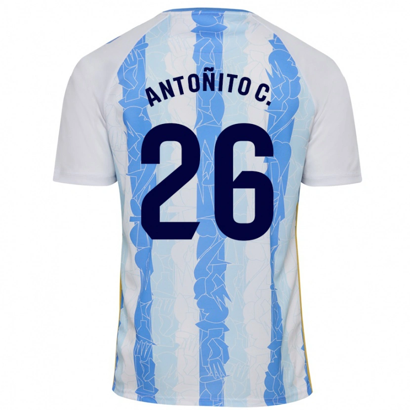 Danxen Niño Camiseta Antonio Cordero #26 Blanco Azul 1ª Equipación 2024/25 La Camisa