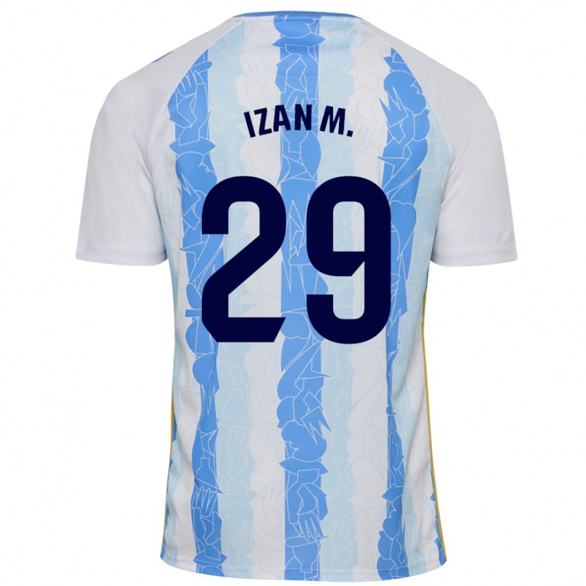 Danxen Niño Camiseta Izan Merino #29 Blanco Azul 1ª Equipación 2024/25 La Camisa