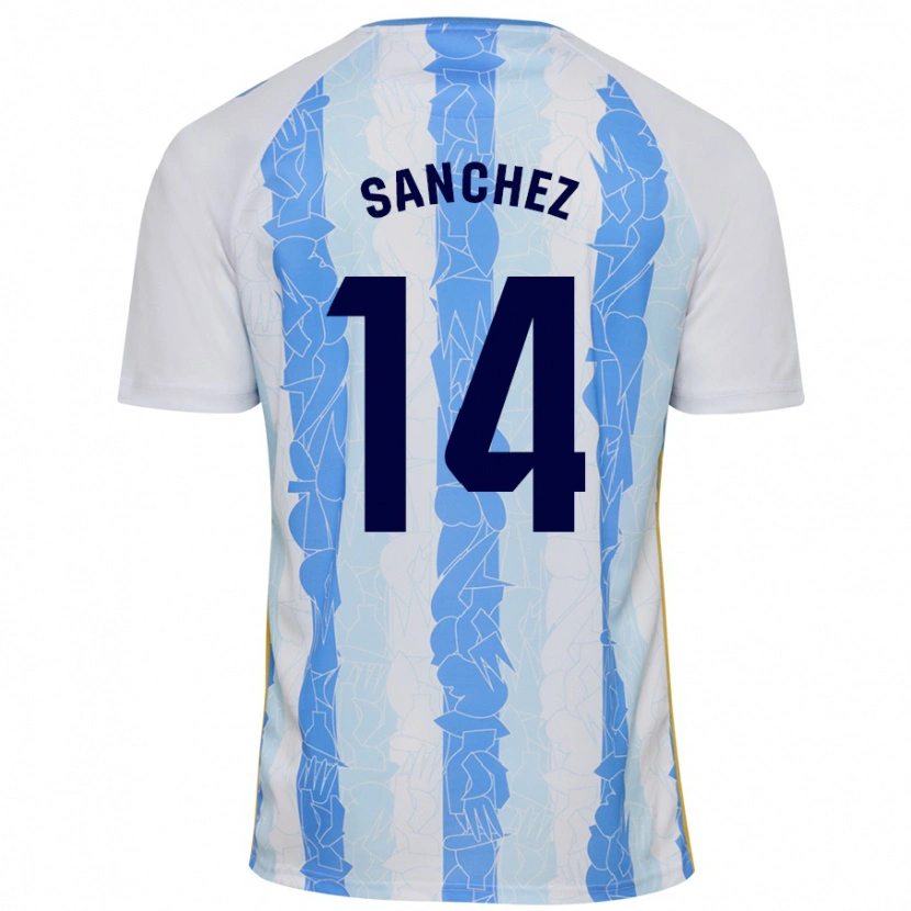 Danxen Niño Camiseta Rubén Sánchez #14 Blanco Azul 1ª Equipación 2024/25 La Camisa