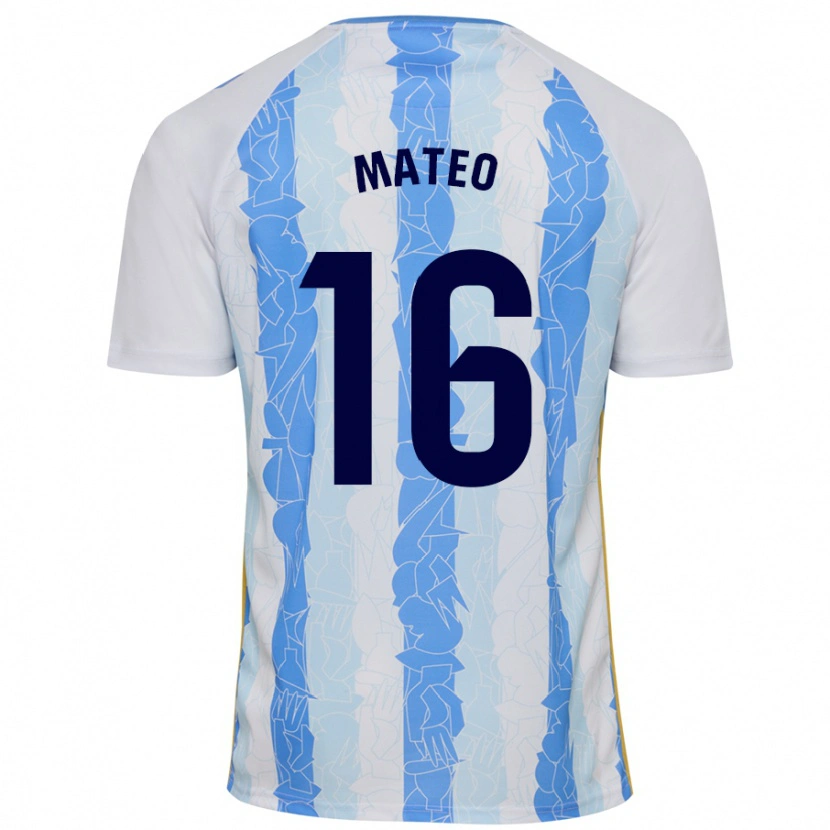 Danxen Niño Camiseta Ángel Mateo #16 Blanco Azul 1ª Equipación 2024/25 La Camisa