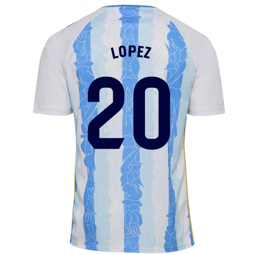 Danxen Niño Camiseta Adri López #20 Blanco Azul 1ª Equipación 2024/25 La Camisa