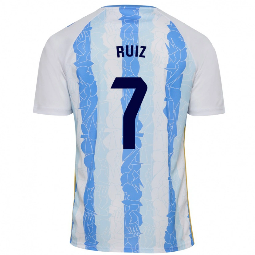 Danxen Niño Camiseta María Ruiz #7 Blanco Azul 1ª Equipación 2024/25 La Camisa