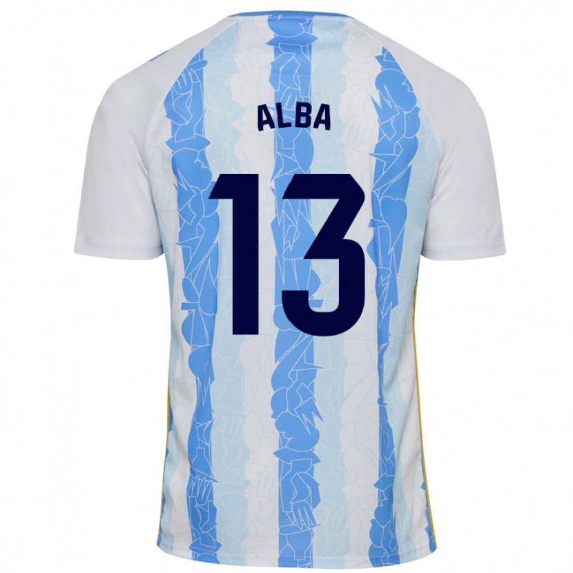 Danxen Niño Camiseta Alba #13 Blanco Azul 1ª Equipación 2024/25 La Camisa