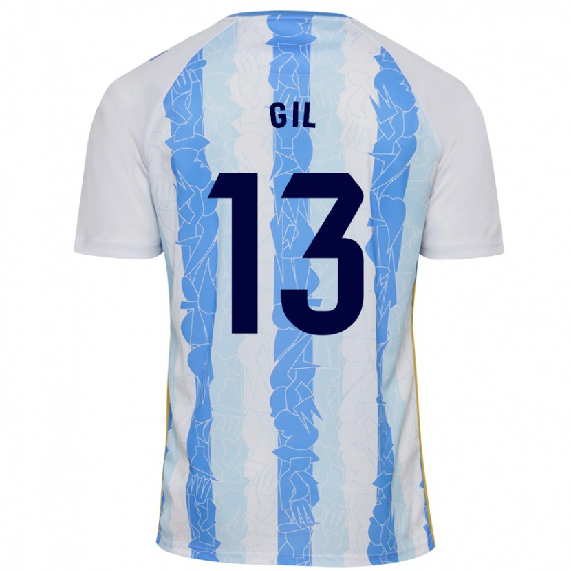 Danxen Niño Camiseta Noelia Gil #13 Blanco Azul 1ª Equipación 2024/25 La Camisa