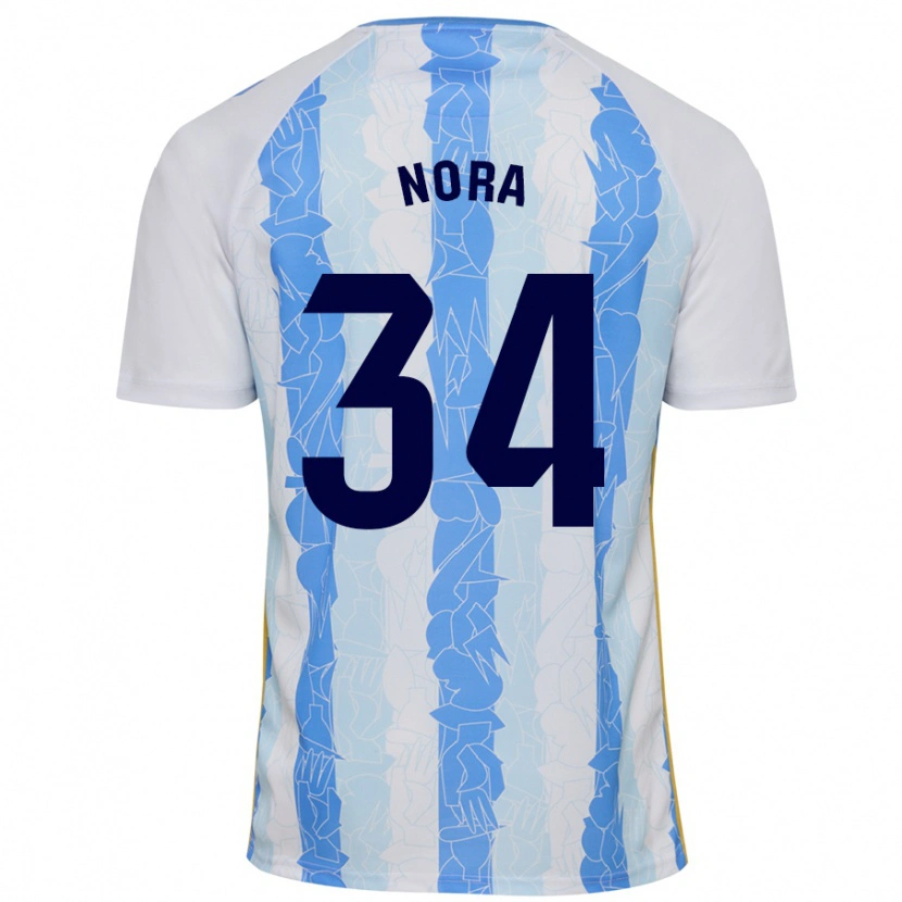 Danxen Niño Camiseta Nora #34 Blanco Azul 1ª Equipación 2024/25 La Camisa