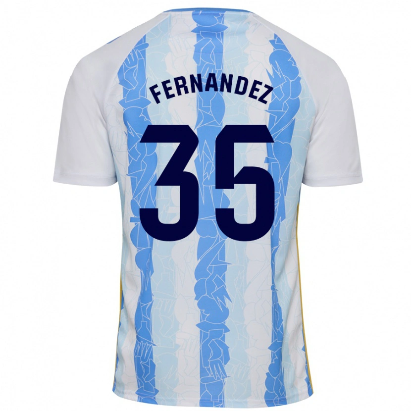 Danxen Niño Camiseta Inés Fernández #35 Blanco Azul 1ª Equipación 2024/25 La Camisa