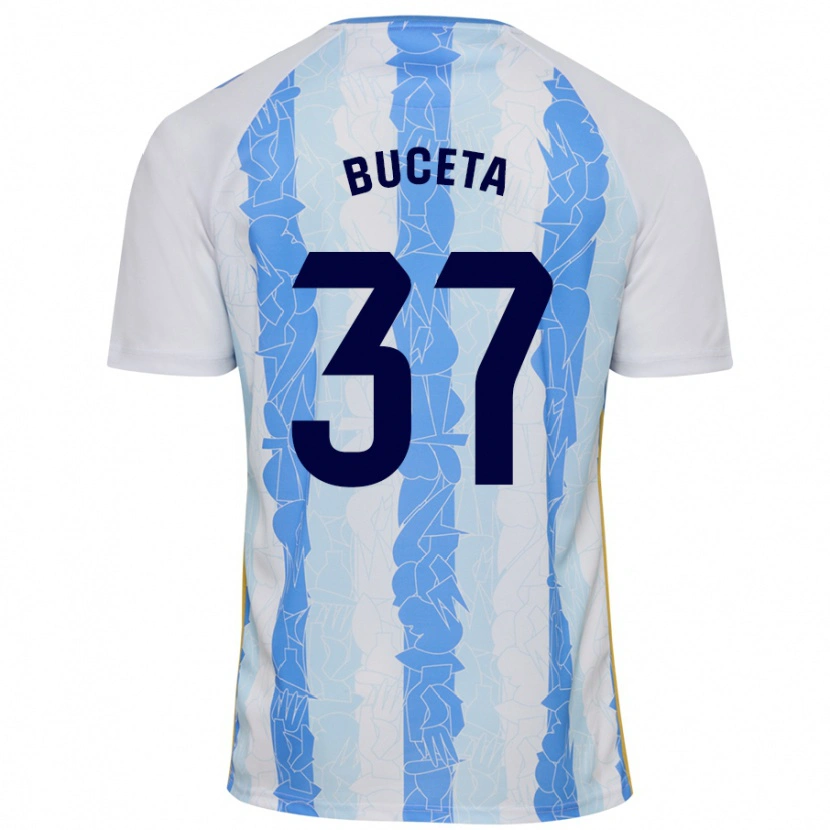 Danxen Niño Camiseta Ana Buceta #37 Blanco Azul 1ª Equipación 2024/25 La Camisa