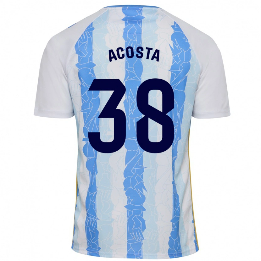 Danxen Niño Camiseta Judith Acosta #38 Blanco Azul 1ª Equipación 2024/25 La Camisa