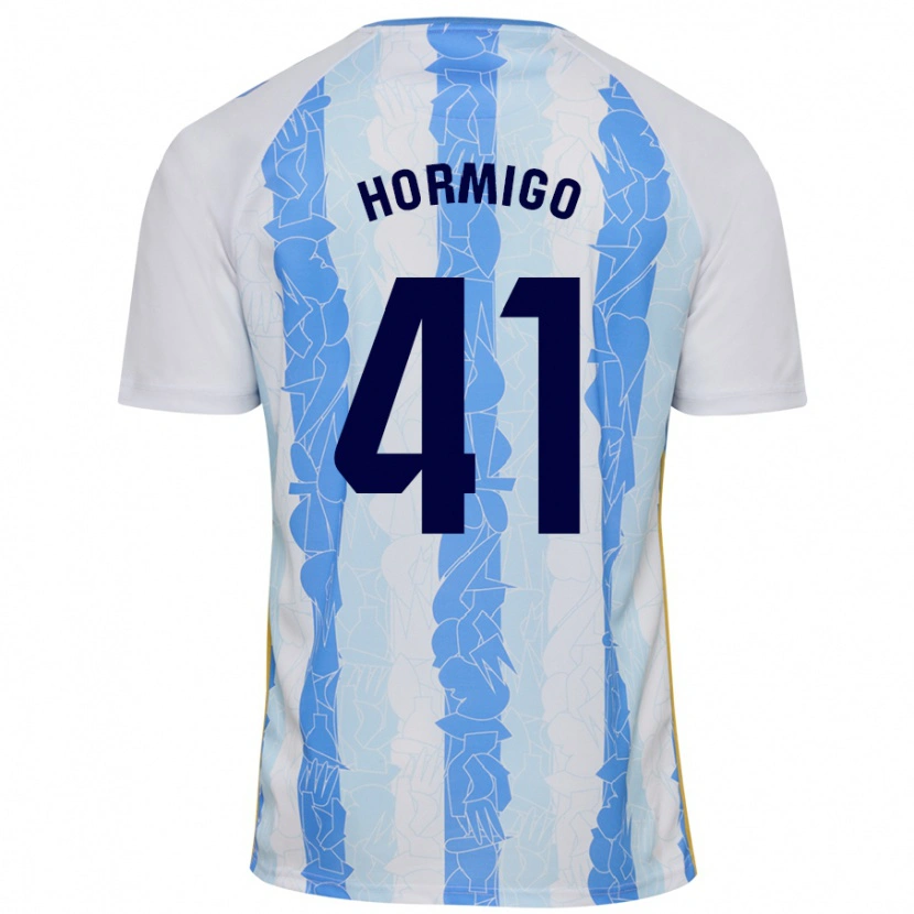 Danxen Niño Camiseta Cintia Hormigo #41 Blanco Azul 1ª Equipación 2024/25 La Camisa