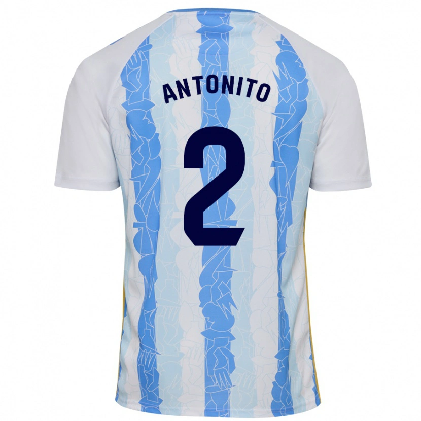 Danxen Niño Camiseta Antoñito #2 Blanco Azul 1ª Equipación 2024/25 La Camisa