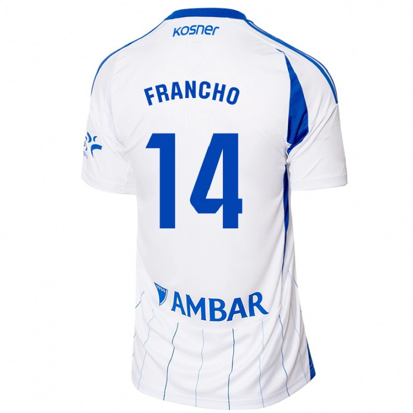 Danxen Niño Camiseta Francho Serrano #14 Rojo Blanco 1ª Equipación 2024/25 La Camisa