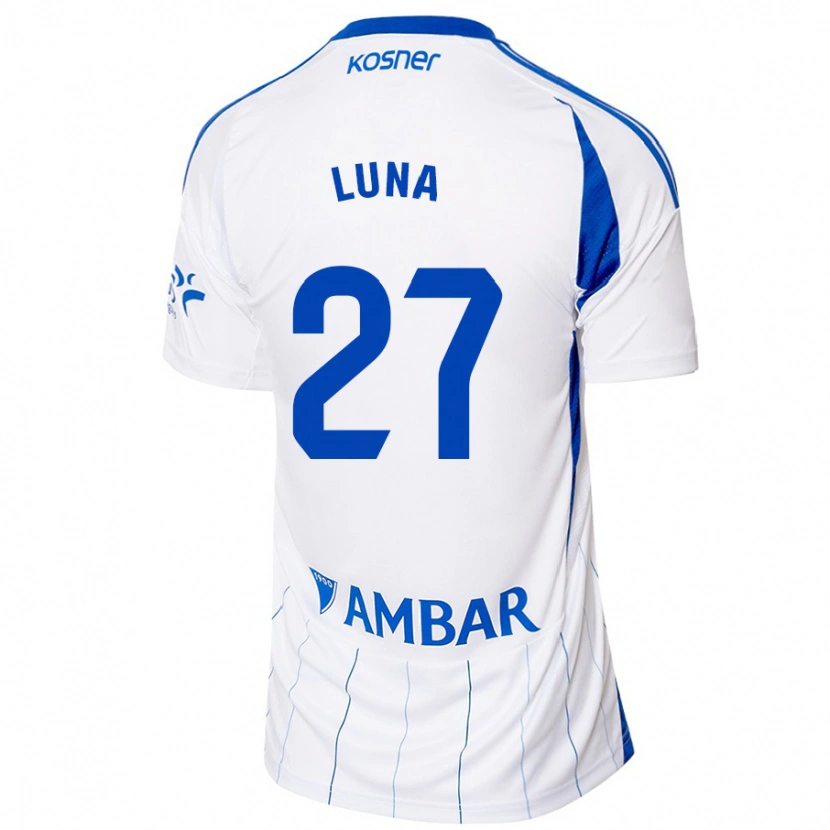 Danxen Niño Camiseta Marcos Luna #27 Rojo Blanco 1ª Equipación 2024/25 La Camisa