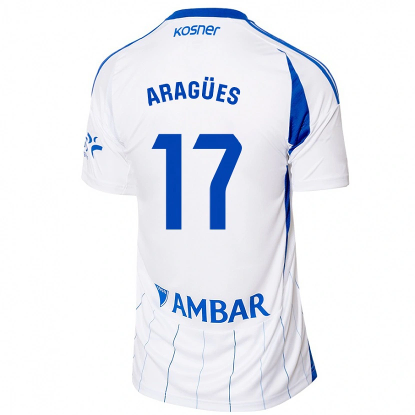 Danxen Niño Camiseta Chema Aragües #17 Rojo Blanco 1ª Equipación 2024/25 La Camisa