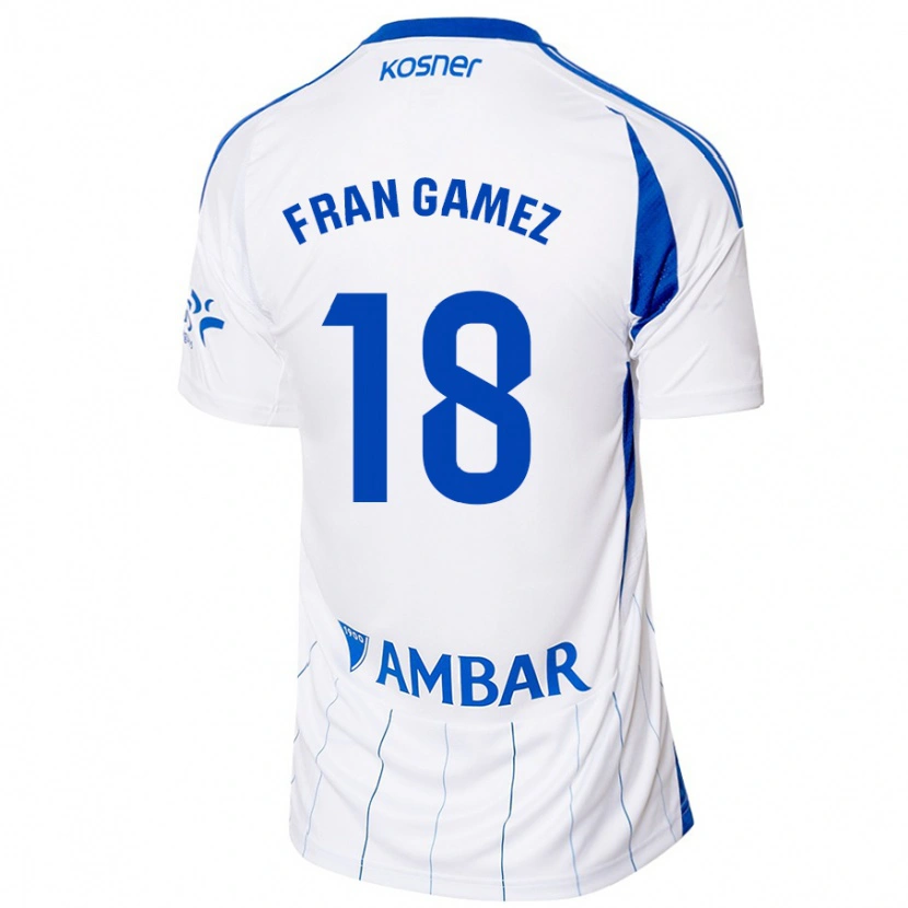 Danxen Niño Camiseta Fran Gámez #18 Rojo Blanco 1ª Equipación 2024/25 La Camisa