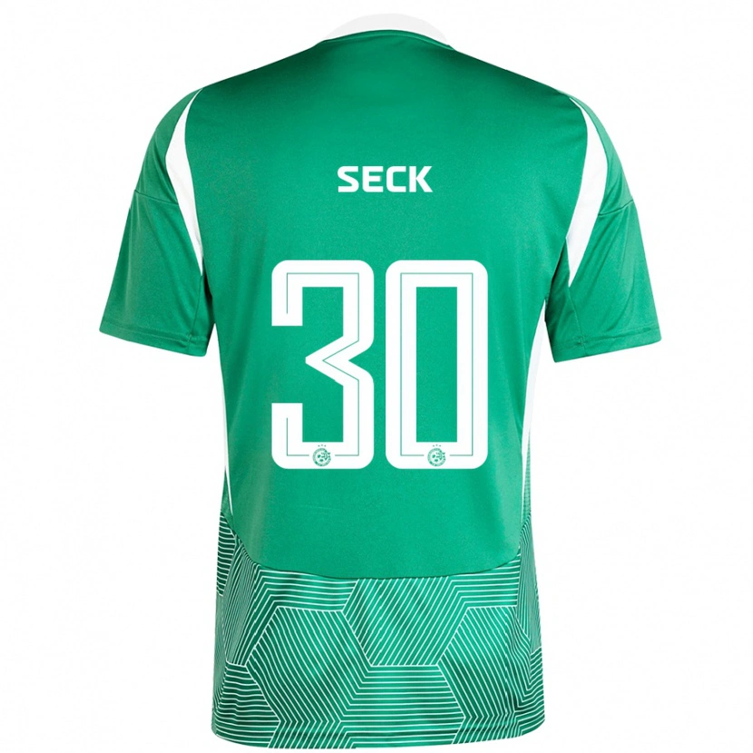 Danxen Niño Camiseta Abdoulaye Seck #30 Verde Blanco 1ª Equipación 2024/25 La Camisa