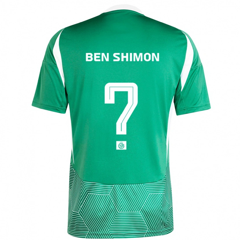 Danxen Niño Camiseta Elad Ben Shimon #0 Verde Blanco 1ª Equipación 2024/25 La Camisa