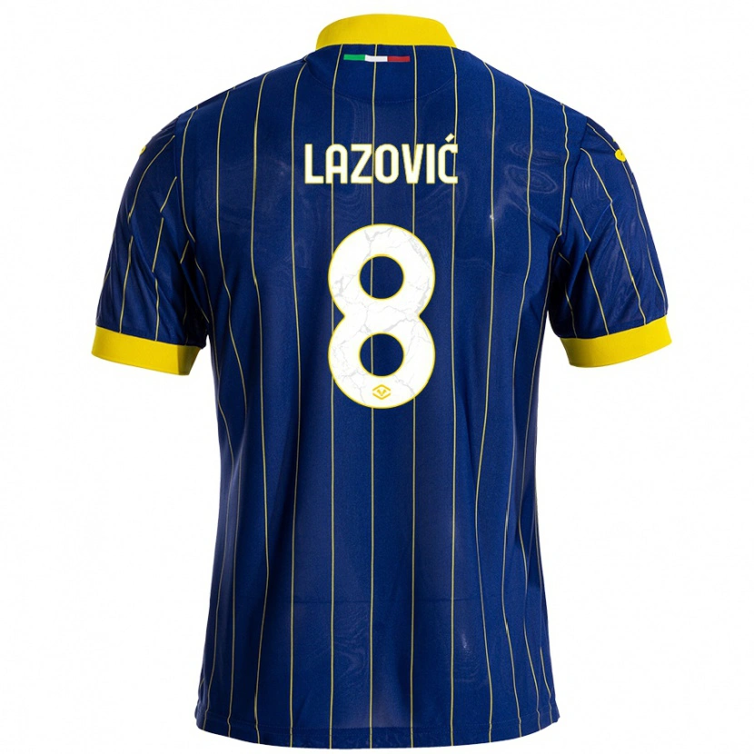 Danxen Niño Camiseta Darko Lazović #8 Azul Amarillo 1ª Equipación 2024/25 La Camisa