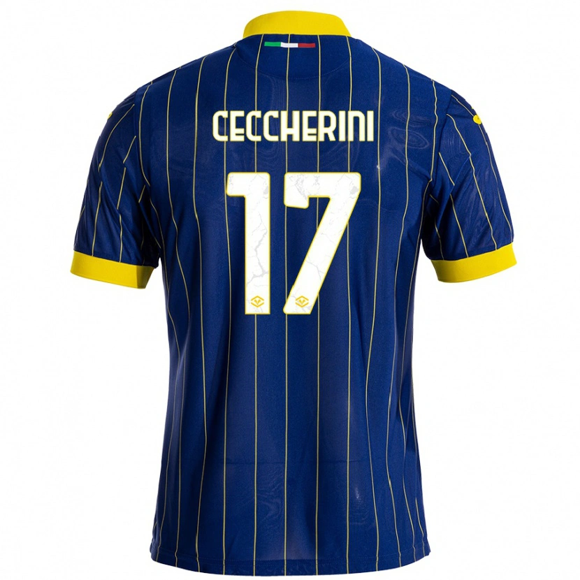 Danxen Niño Camiseta Federico Ceccherini #17 Azul Amarillo 1ª Equipación 2024/25 La Camisa