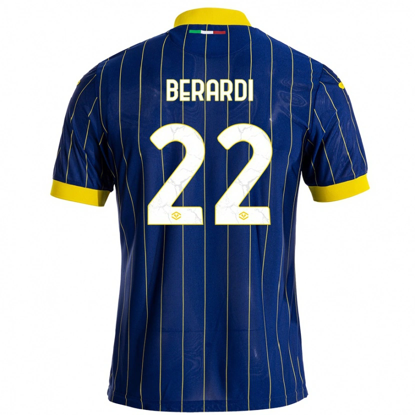 Danxen Niño Camiseta Alessandro Berardi #22 Azul Amarillo 1ª Equipación 2024/25 La Camisa