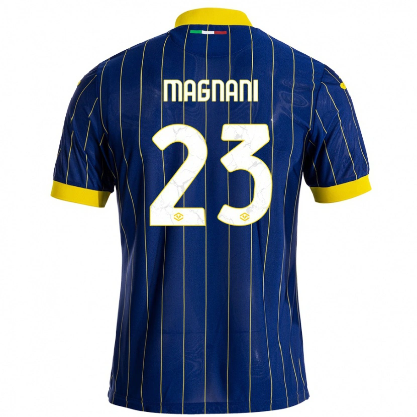 Danxen Niño Camiseta Giangiacomo Magnani #23 Azul Amarillo 1ª Equipación 2024/25 La Camisa