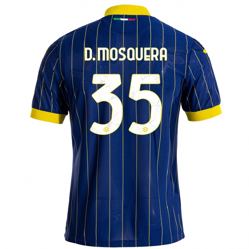 Danxen Niño Camiseta Daniel Mosquera #35 Azul Amarillo 1ª Equipación 2024/25 La Camisa