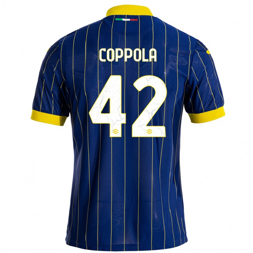 Danxen Niño Camiseta Diego Coppola #42 Azul Amarillo 1ª Equipación 2024/25 La Camisa