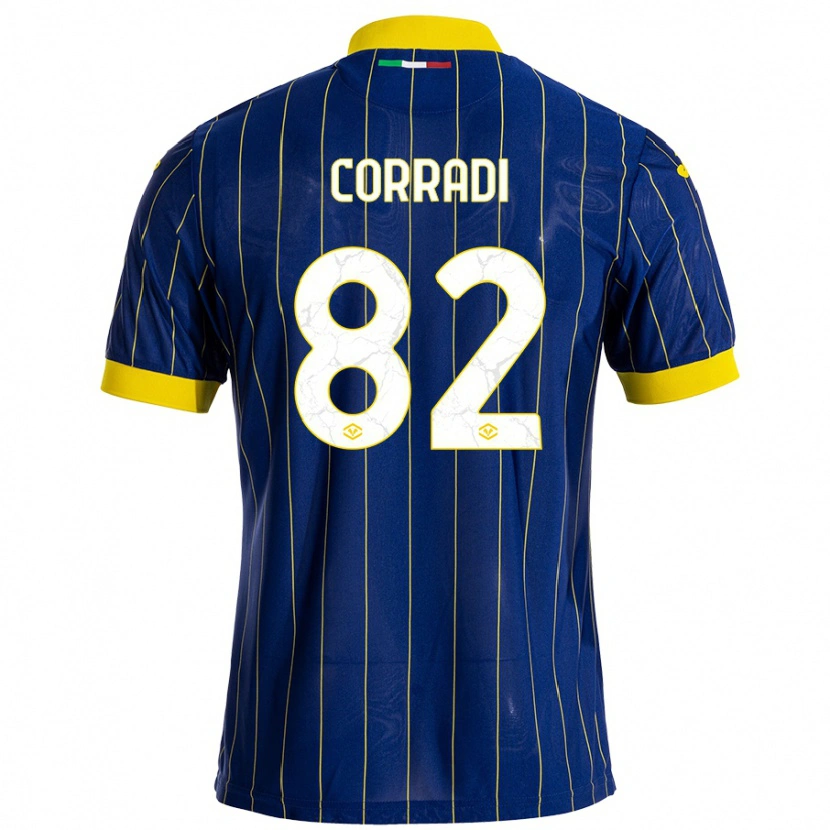 Danxen Niño Camiseta Christian Corradi #82 Azul Amarillo 1ª Equipación 2024/25 La Camisa