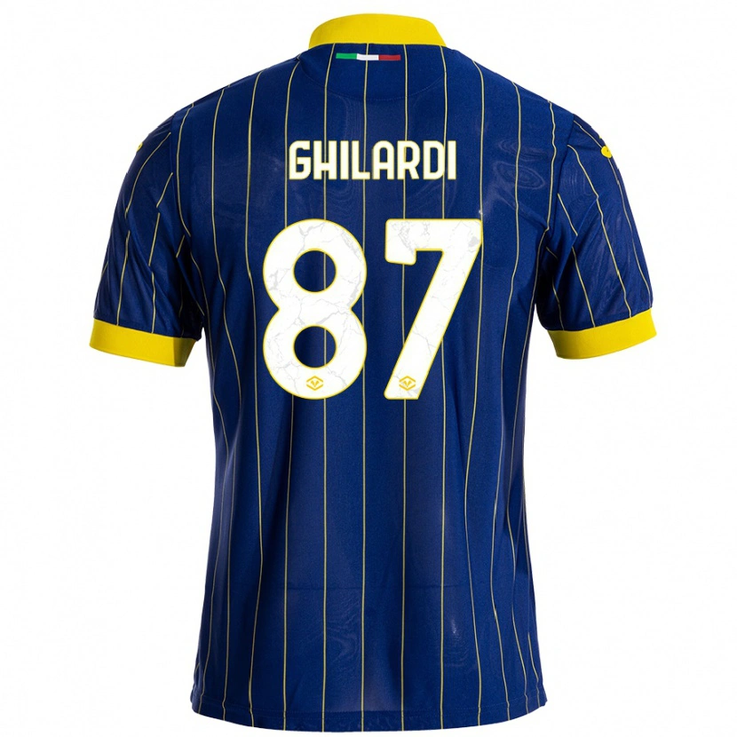 Danxen Niño Camiseta Daniele Ghilardi #87 Azul Amarillo 1ª Equipación 2024/25 La Camisa