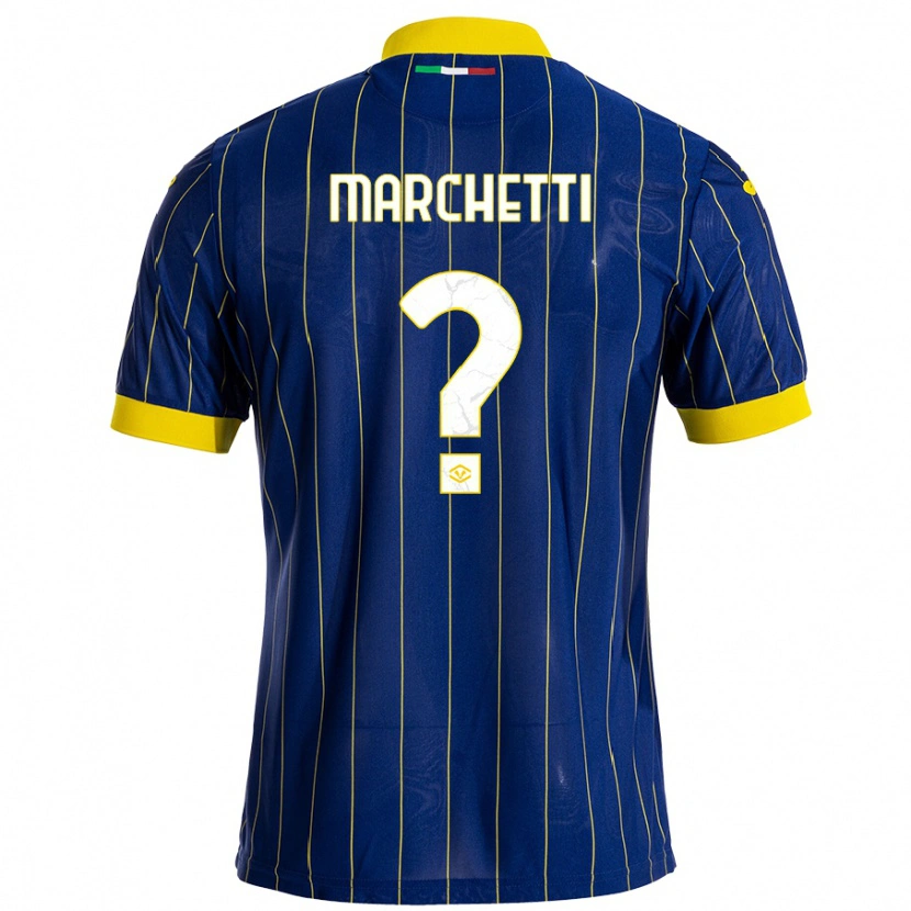 Danxen Niño Camiseta Nicolò Marchetti #0 Azul Amarillo 1ª Equipación 2024/25 La Camisa