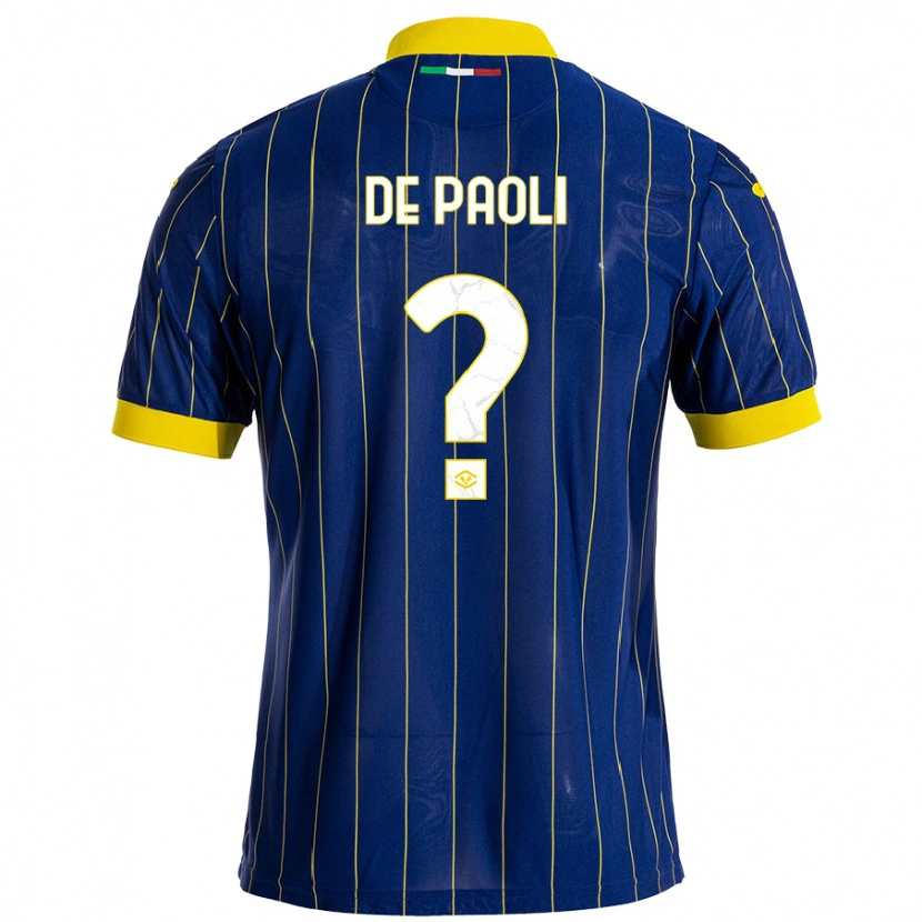 Danxen Niño Camiseta Mirko De Paoli #0 Azul Amarillo 1ª Equipación 2024/25 La Camisa