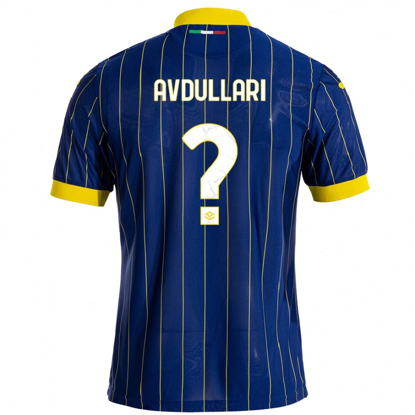 Danxen Niño Camiseta Davide Avdullari #0 Azul Amarillo 1ª Equipación 2024/25 La Camisa