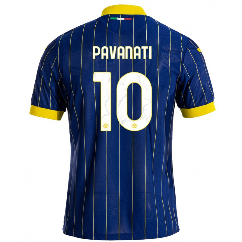 Danxen Niño Camiseta Alessandro Pavanati #10 Azul Amarillo 1ª Equipación 2024/25 La Camisa