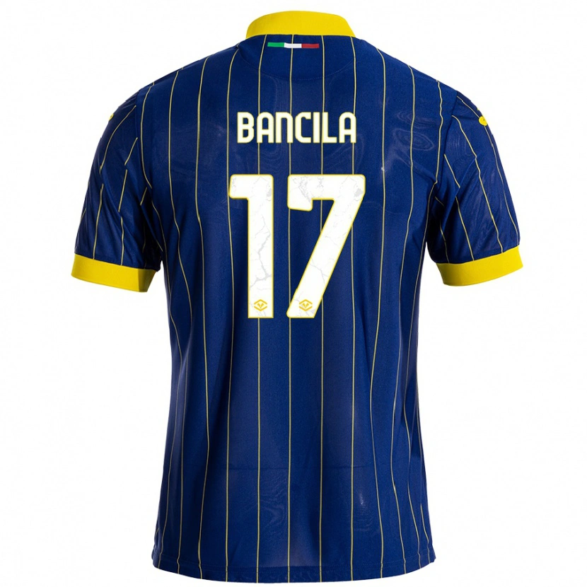 Danxen Niño Camiseta Darius Băncilă #17 Azul Amarillo 1ª Equipación 2024/25 La Camisa