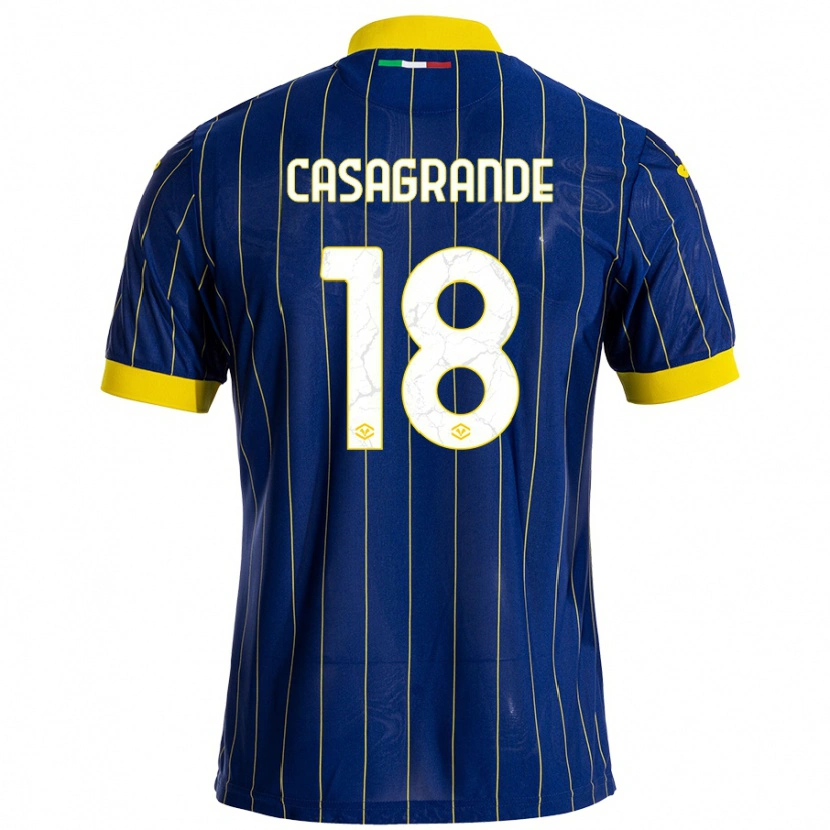 Danxen Niño Camiseta Davide Casagrande #18 Azul Amarillo 1ª Equipación 2024/25 La Camisa