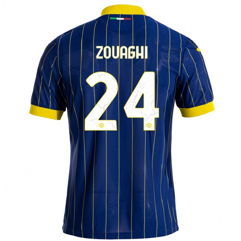 Danxen Niño Camiseta Thomas Zouaghi #24 Azul Amarillo 1ª Equipación 2024/25 La Camisa