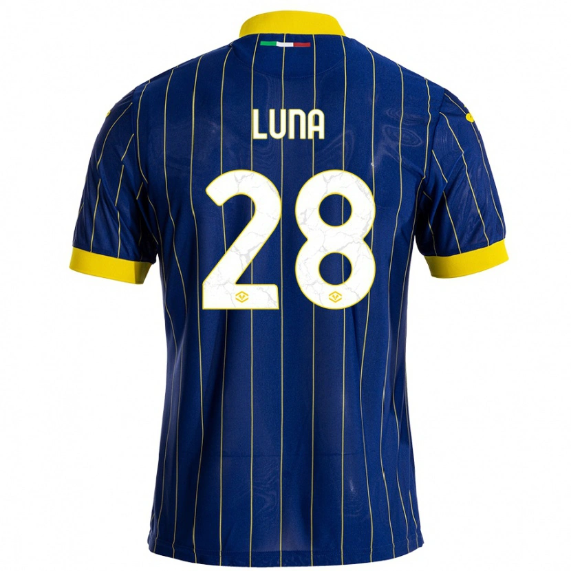 Danxen Niño Camiseta Agustín Luna #28 Azul Amarillo 1ª Equipación 2024/25 La Camisa