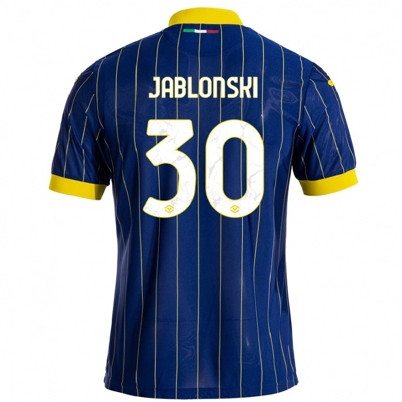 Danxen Niño Camiseta Darvin Jablonski #30 Azul Amarillo 1ª Equipación 2024/25 La Camisa