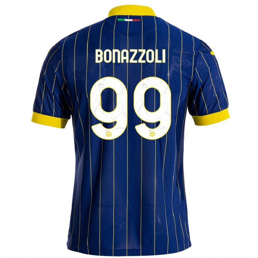 Danxen Niño Camiseta Federico Bonazzoli #99 Azul Amarillo 1ª Equipación 2024/25 La Camisa