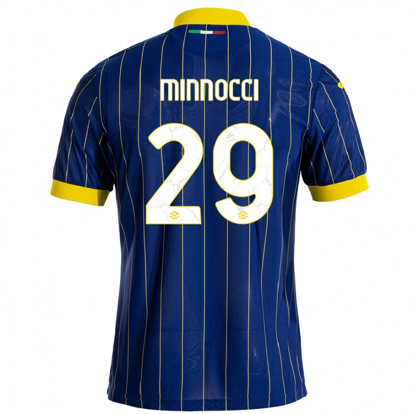 Danxen Niño Camiseta Valerio Minnocci #29 Azul Amarillo 1ª Equipación 2024/25 La Camisa