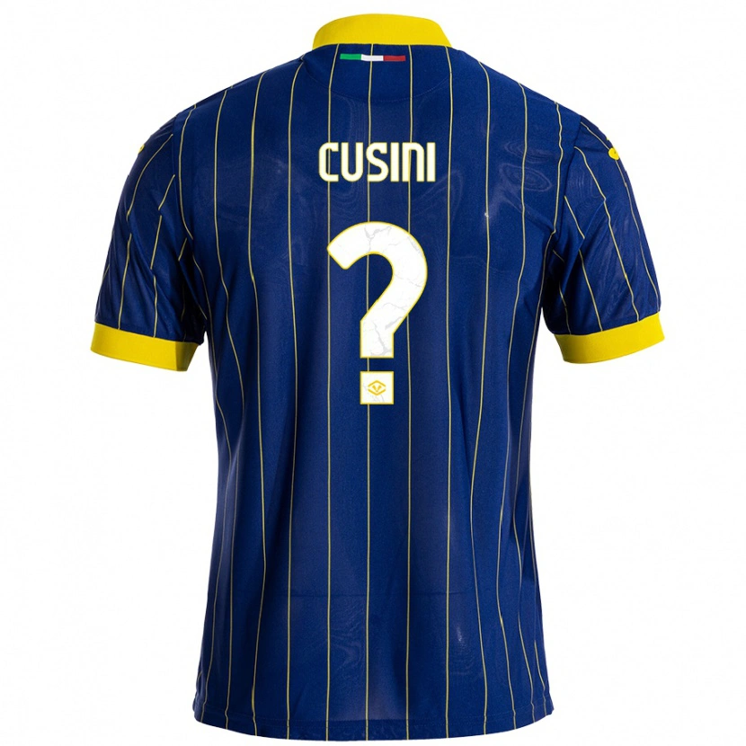 Danxen Niño Camiseta Christian Cusini #0 Azul Amarillo 1ª Equipación 2024/25 La Camisa