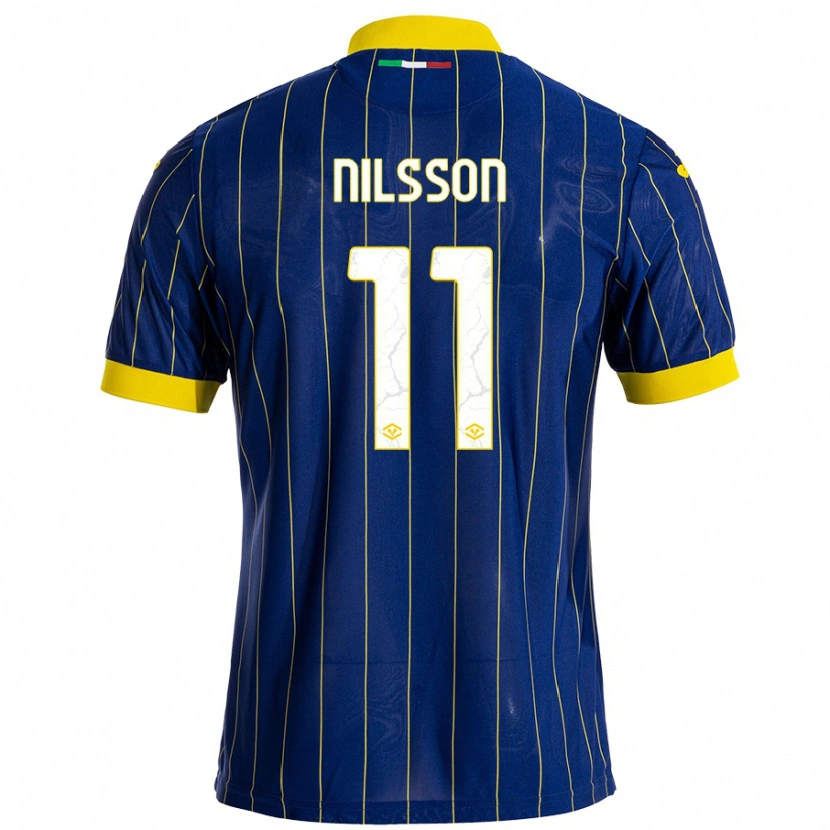 Danxen Niño Camiseta Sara Nilsson #11 Azul Amarillo 1ª Equipación 2024/25 La Camisa