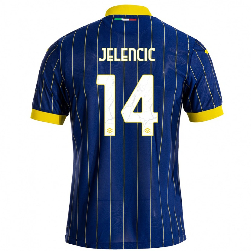 Danxen Niño Camiseta Ana Jelencic #14 Azul Amarillo 1ª Equipación 2024/25 La Camisa