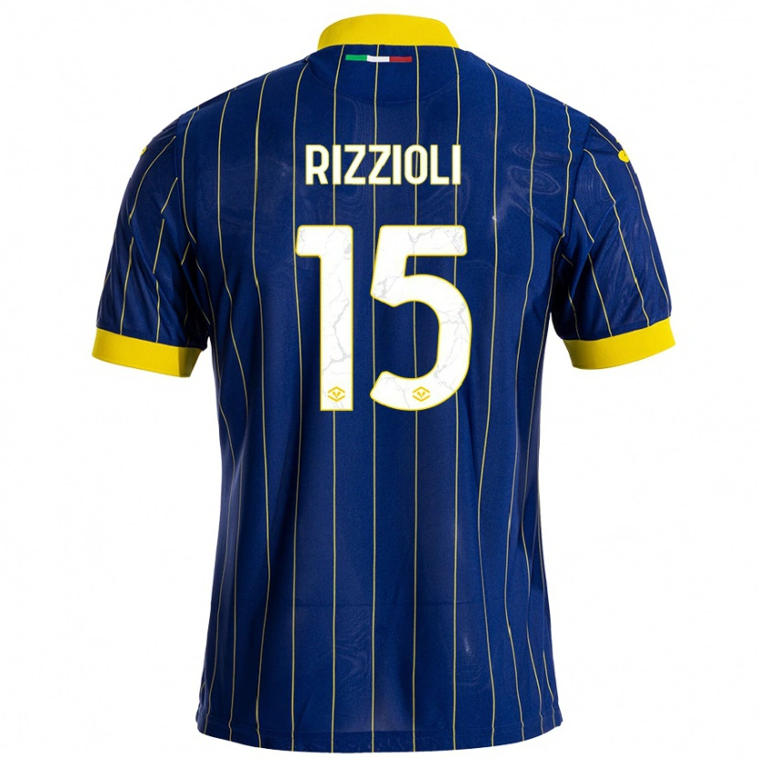 Danxen Niño Camiseta Gaia Rizzioli #15 Azul Amarillo 1ª Equipación 2024/25 La Camisa