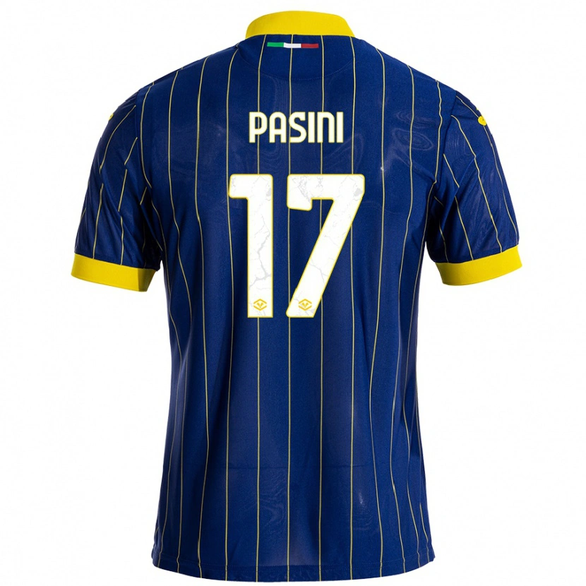 Danxen Niño Camiseta Veronica Pasini #17 Azul Amarillo 1ª Equipación 2024/25 La Camisa