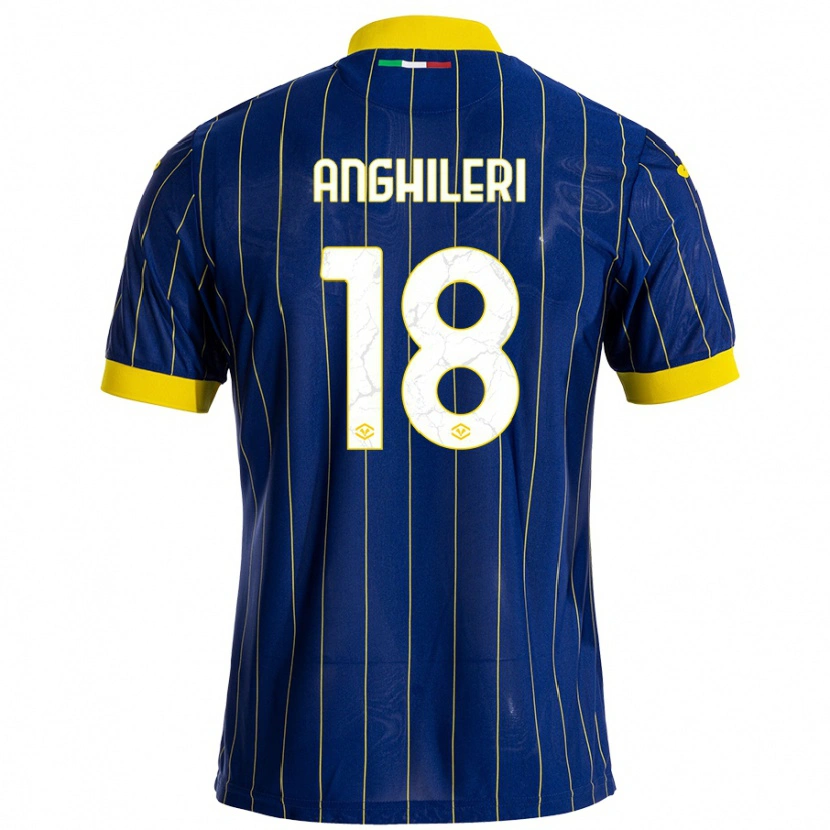 Danxen Niño Camiseta Federica Anghileri #18 Azul Amarillo 1ª Equipación 2024/25 La Camisa