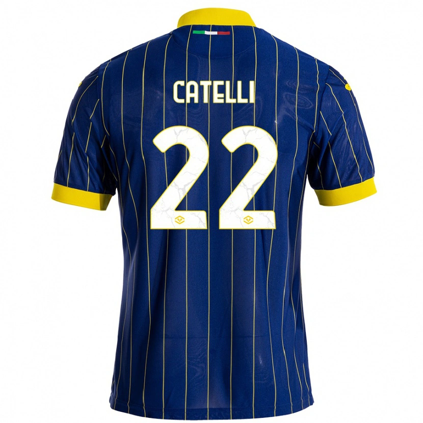 Danxen Niño Camiseta Anna Catelli #22 Azul Amarillo 1ª Equipación 2024/25 La Camisa