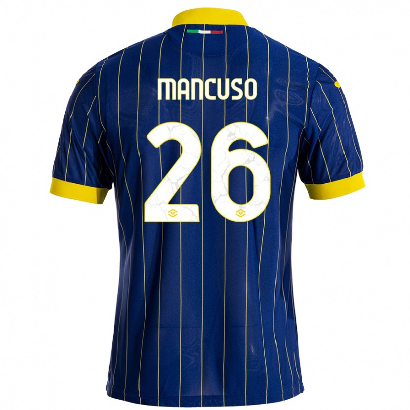 Danxen Niño Camiseta Giulia Mancuso #26 Azul Amarillo 1ª Equipación 2024/25 La Camisa