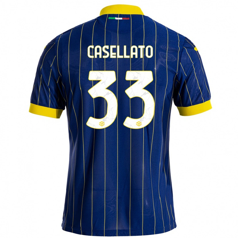 Danxen Niño Camiseta Elisa Casellato #33 Azul Amarillo 1ª Equipación 2024/25 La Camisa